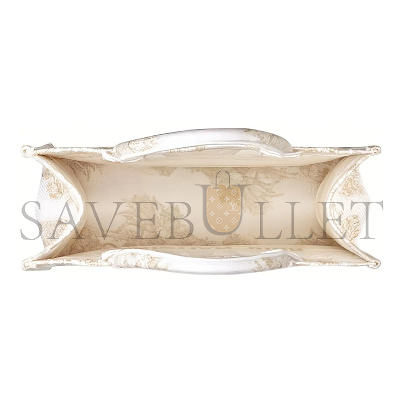 D*or canvas embroidered medium D*oriviera toile de jouy book tote gold m1296ztqo-m01e (36.5*28*17cm)